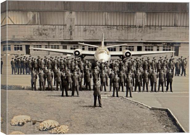 101 Squadron RAF Canberra at Binbrook 1950's Canvas Print by Chris Langley