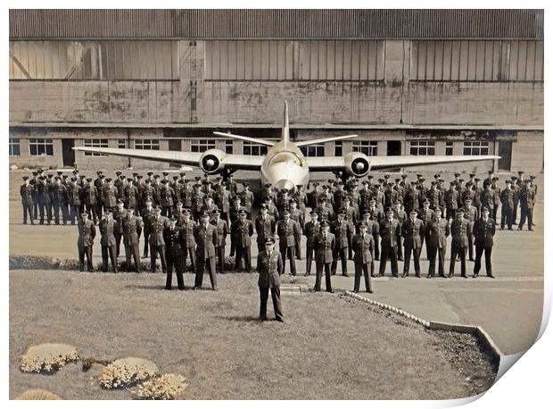 101 Squadron RAF Canberra at Binbrook 1950's Print by Chris Langley