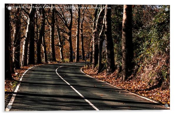 Road to Autumn Acrylic by Juan Ramón Ramos Rivero