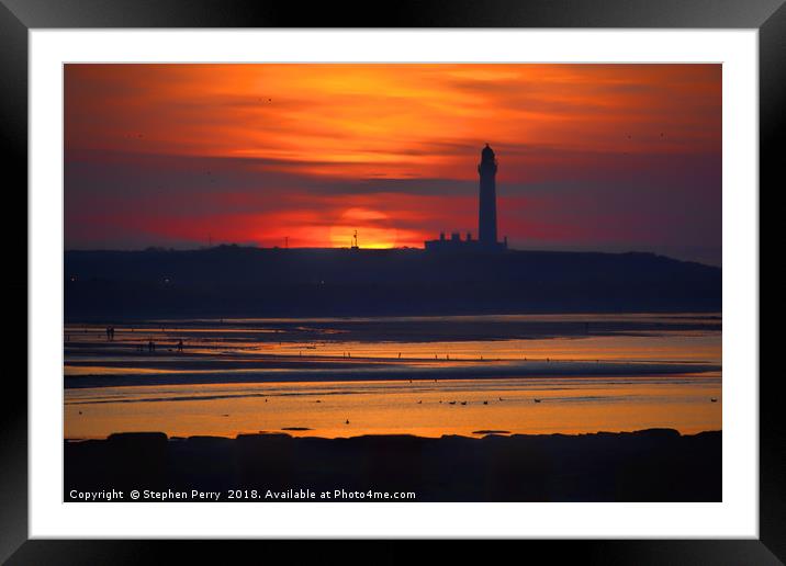 Covesea Skerries Lighthouse Lossiemouth  Framed Mounted Print by Stephen Perry