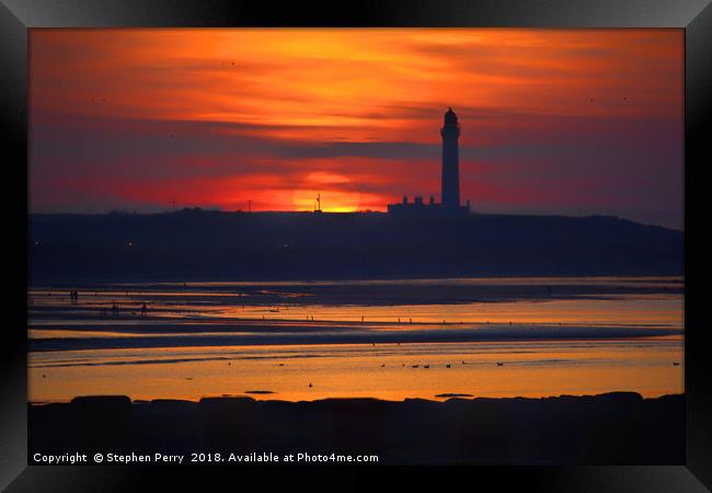 Covesea Skerries Lighthouse Lossiemouth  Framed Print by Stephen Perry