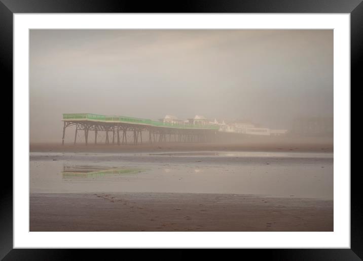 Misty St Annes Pier Framed Mounted Print by David McCulloch