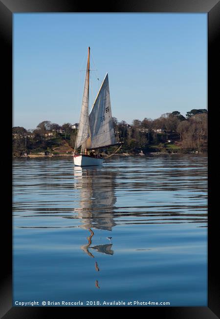 Falmouth Oyster Boat Framed Print by Brian Roscorla