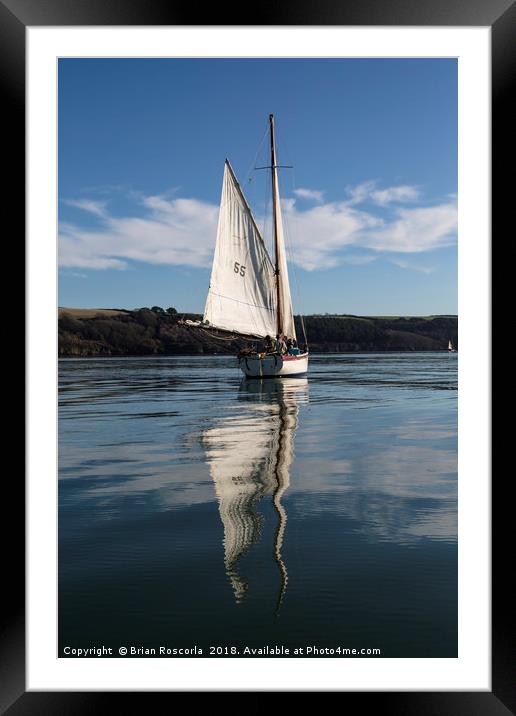 Falmouth Oyster Boat Framed Mounted Print by Brian Roscorla