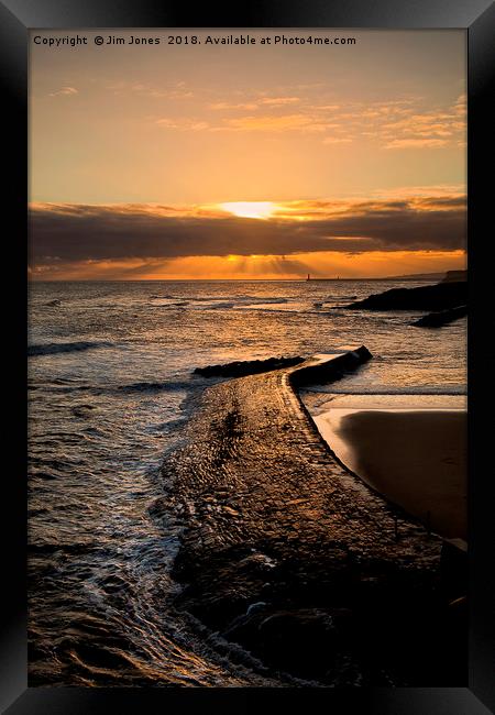 New day on Cullercoats Bay Framed Print by Jim Jones