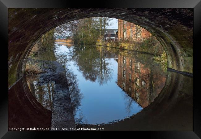 Towpath reflections Framed Print by Rob Mcewen