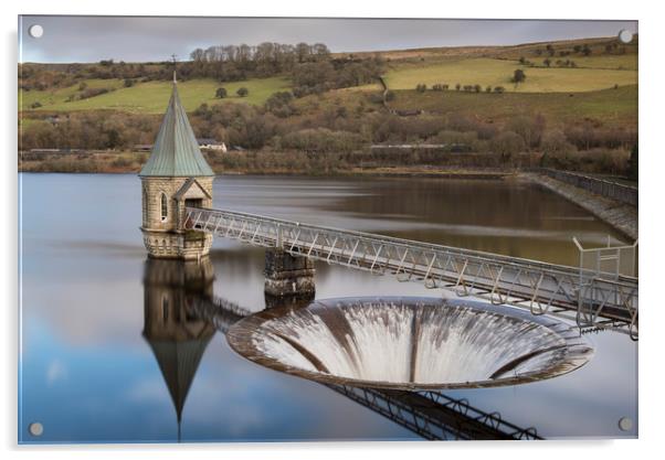 Pontsticill reservoir overflow  Acrylic by Ramas King
