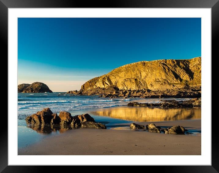  Reflections on Traeth Llyfn Beach, Pembrokeshire Framed Mounted Print by Colin Allen