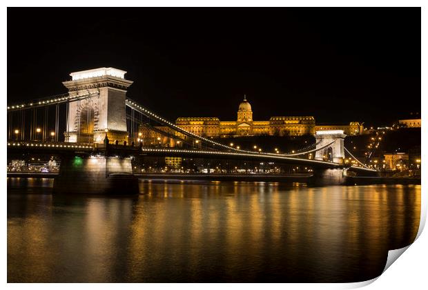 Budapest At Night  Print by David Pyatt