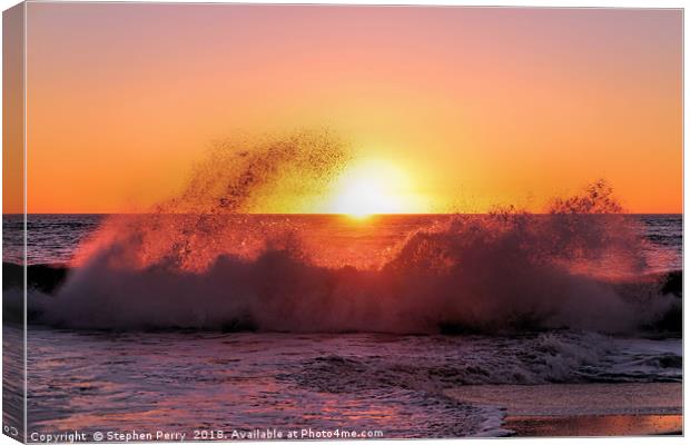 Sunset Waves Canvas Print by Stephen Perry