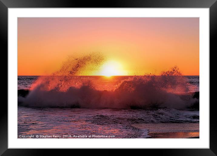 Sunset Waves Framed Mounted Print by Stephen Perry