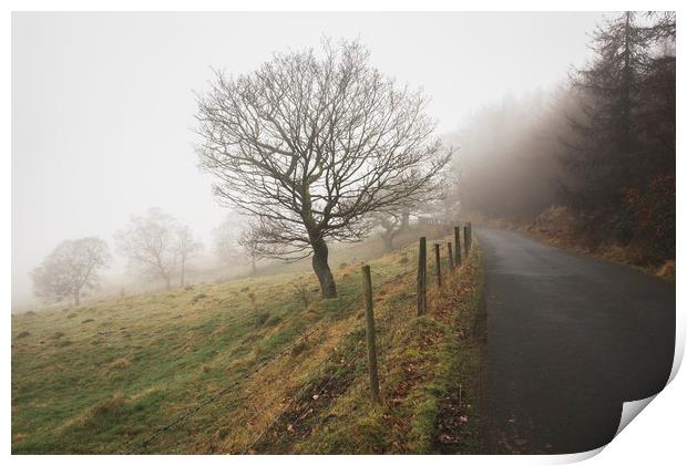Through the fog in Abertysswg Print by Ramas King
