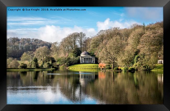 View across the lake,Stourhead Framed Print by Sue Knight