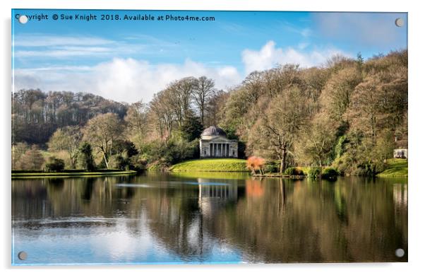View across the lake,Stourhead Acrylic by Sue Knight