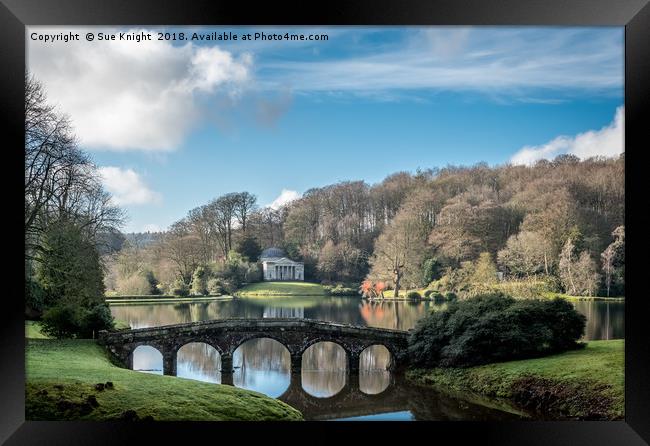 The lake at Stourhead Framed Print by Sue Knight