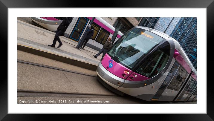 Tram prepares to pull away Framed Mounted Print by Jason Wells