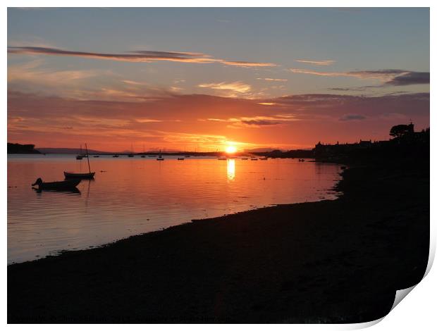 Findhorn sunset  Print by Chris Sherwin
