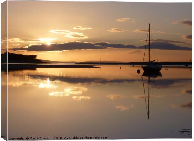 calm evening  Canvas Print by Chris Sherwin
