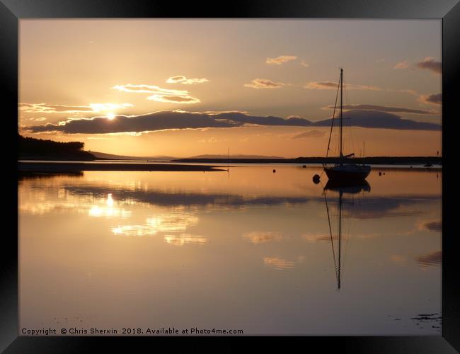 calm evening  Framed Print by Chris Sherwin