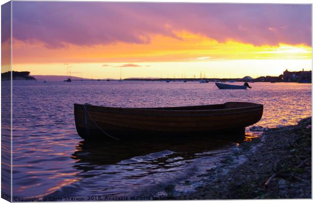 Findhorn sunset   Canvas Print by Chris Sherwin