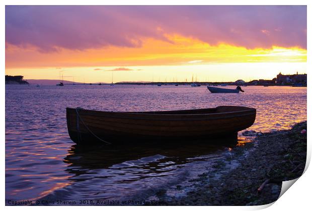 Findhorn sunset   Print by Chris Sherwin