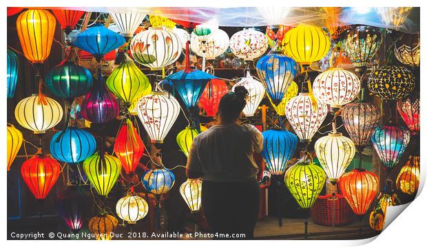Colorful Traditional Vietnam Lanterns Print by Quang Nguyen Duc