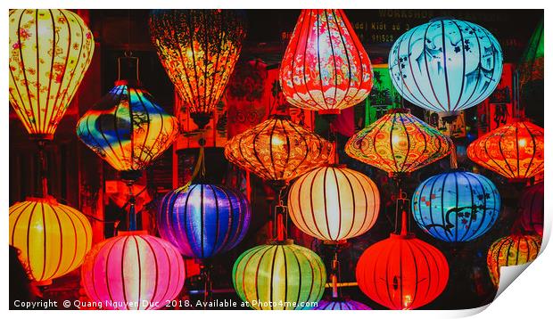 Colorful Traditional Vietnam Lanterns Print by Quang Nguyen Duc