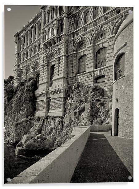 Monaco Grimaldi Palace Acrylic by Nic Christie