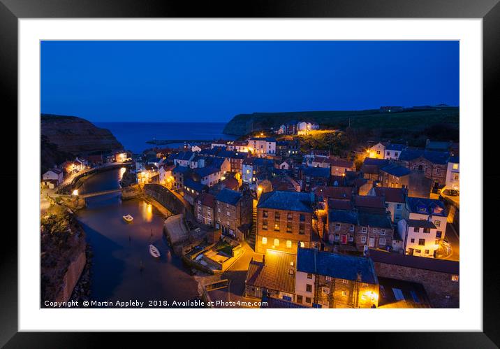 Staithes at Dusk Framed Mounted Print by Martin Appleby