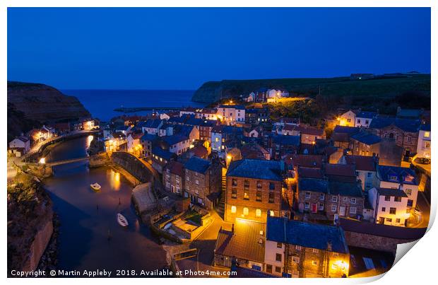 Staithes at Dusk Print by Martin Appleby
