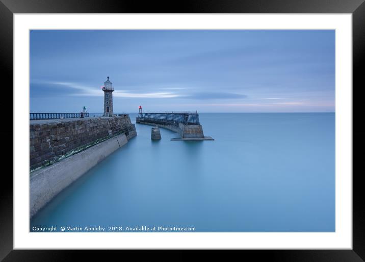 Whitby Pier Framed Mounted Print by Martin Appleby