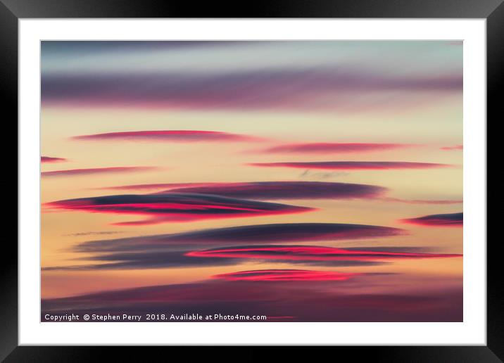 Wispy coloured Clouds Framed Mounted Print by Stephen Perry