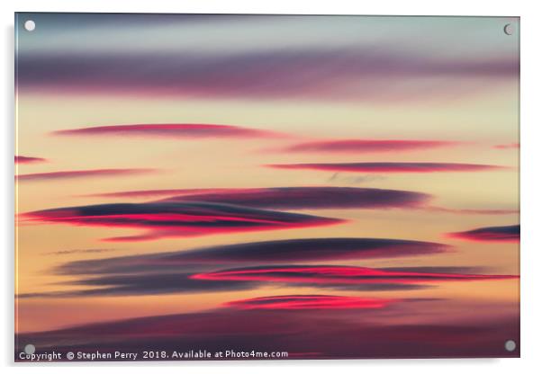 Wispy coloured Clouds Acrylic by Stephen Perry