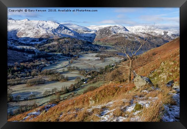 Looking down from Place Fell Framed Print by Gary Kenyon