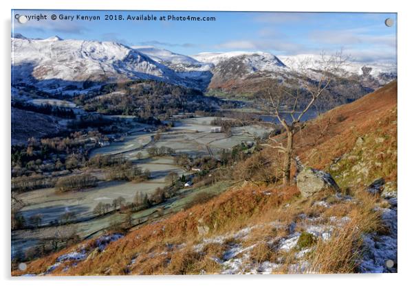 Looking down from Place Fell Acrylic by Gary Kenyon