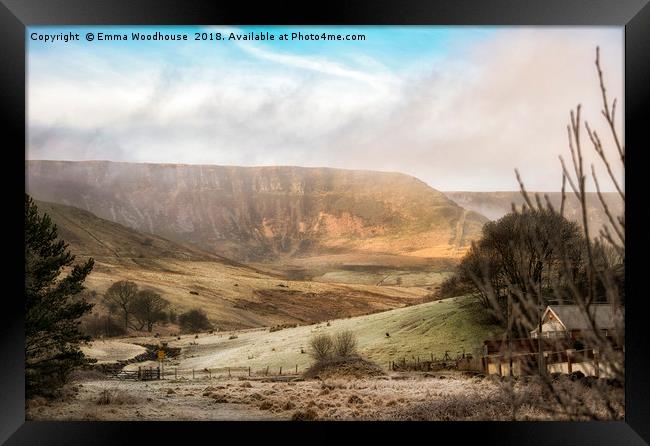 Welsh Misty Mountain Framed Print by Emma Woodhouse