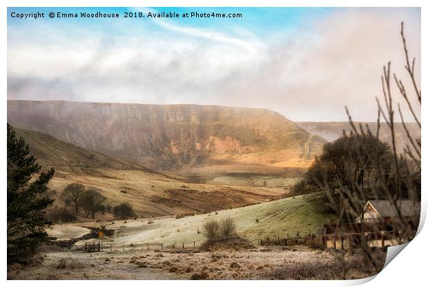 Welsh Misty Mountain Print by Emma Woodhouse