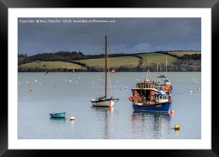 Mylor Fishing Boats Framed Mounted Print by Mary Fletcher