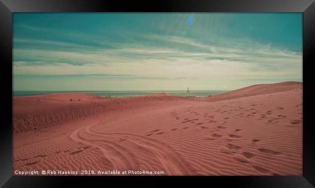 Pink dunes of Maspalomas  Framed Print by Rob Hawkins