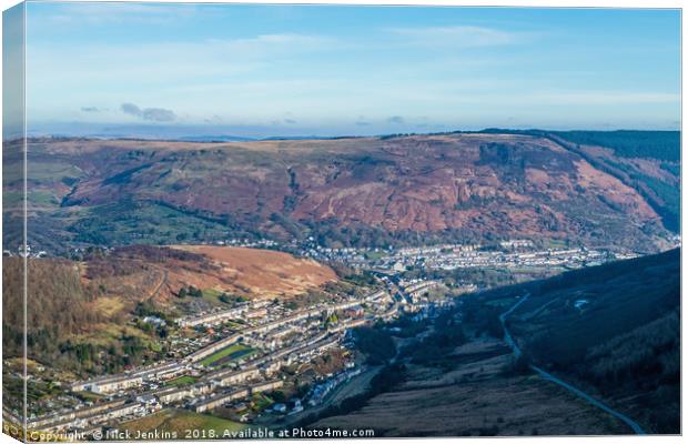 Looking Down on the Rhondda Canvas Print by Nick Jenkins