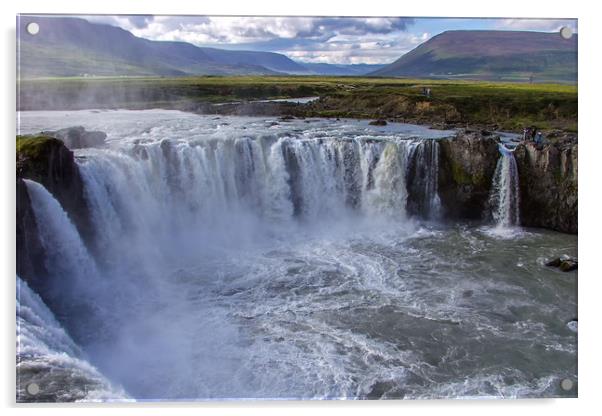 Selfoss Iceland water fall Acrylic by Tony Bates