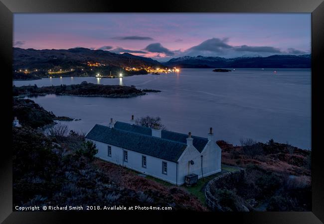 Cottage on Eilean Ban and Loch Alsh Framed Print by Richard Smith