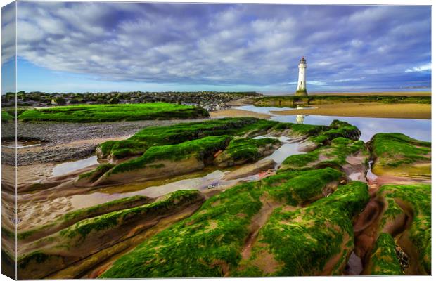 New Brighton Lighthouse Canvas Print by Andrew George