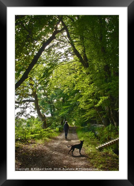 A walk with 'Lucy' Framed Mounted Print by Richard Smith