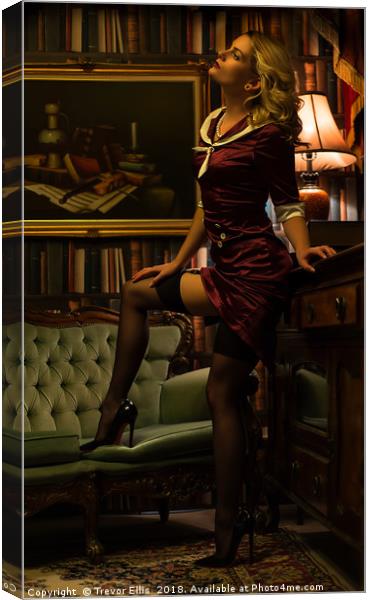 In the Style of Vettriano Canvas Print by Trevor Ellis