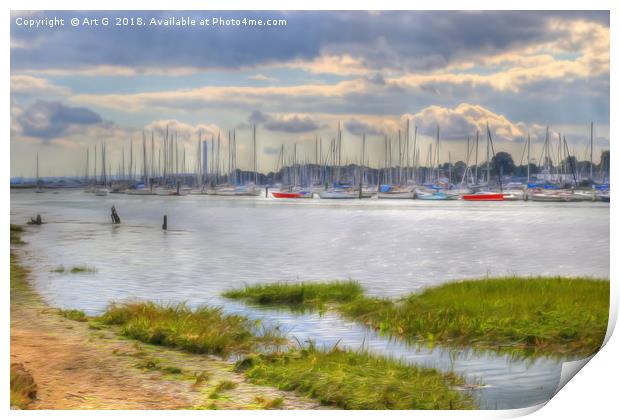 Low Tide on the Hamble Print by Art G