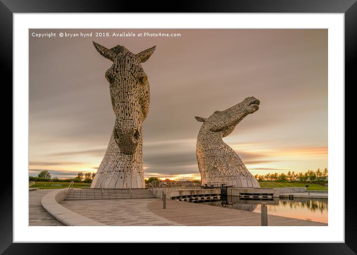 The Kelpies Framed Mounted Print by bryan hynd