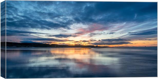 Sunset at Beautiful Bamburgh Canvas Print by Naylor's Photography