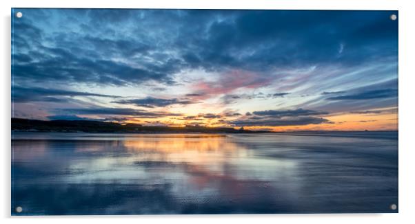 Sunset at Beautiful Bamburgh Acrylic by Naylor's Photography