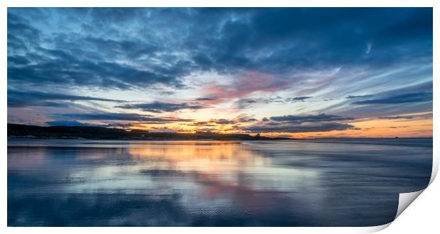 Sunset at Beautiful Bamburgh Print by Naylor's Photography